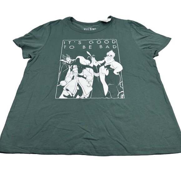 Disney Villains Women's Size XL It's Good To Be Bad Short Sleeve Tee Shirt Green - Picture 1 of 11